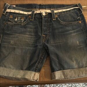 True Religion Blue Jean Shorts